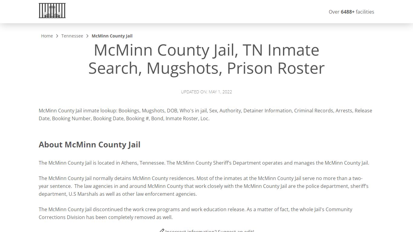 McMinn County Jail, TN Inmate Search, Mugshots, Prison Roster